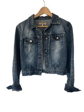 See by Chloé Denim Jacket with Crystal-Embellished Buttons – US Size 8